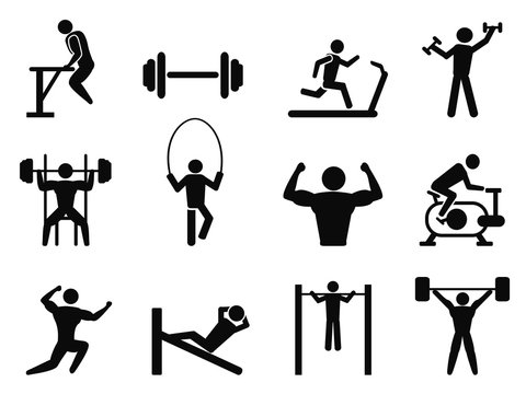 Gymnasium and Body Building icons
