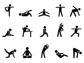 exercise stretching icons