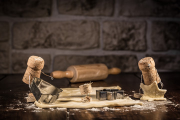 Figuren aus Korken, Konzept Plätzchen backen