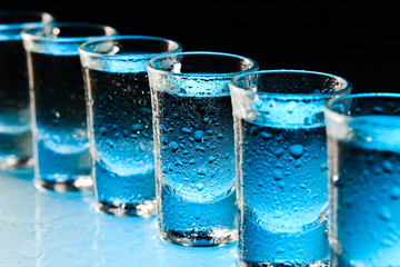 Glasses with an alcoholic drink