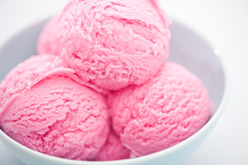 Raspberry Ice cream dessert