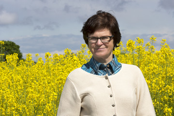 Agricultural engineer before the rape field