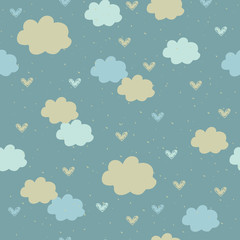 Seamless pattern with clouds
