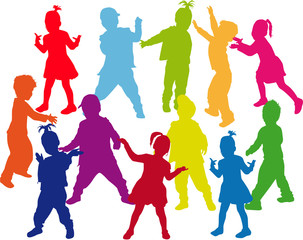 children silhouettes