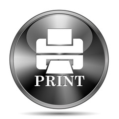 Printer with word PRINT icon