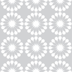 white dandelions flowers seamless pattern