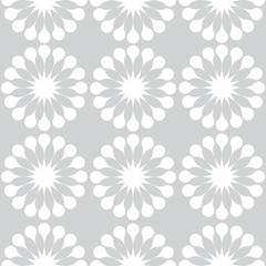 white dandelions flowers seamless pattern