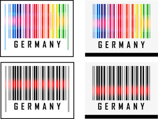 Bar Code icon and red laser sensor beam over Germany