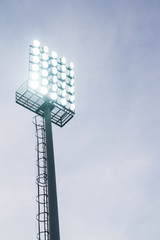 Spotlight tower in stadium