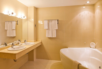 interior design: a empty hotel beautiful bathroom