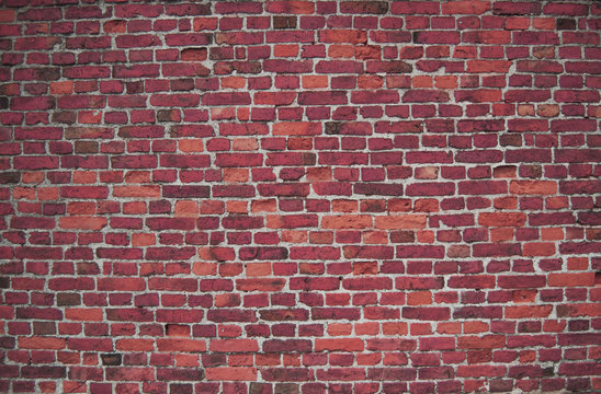 Wine-Red standard brick wall (background, wallpaper, bricks)