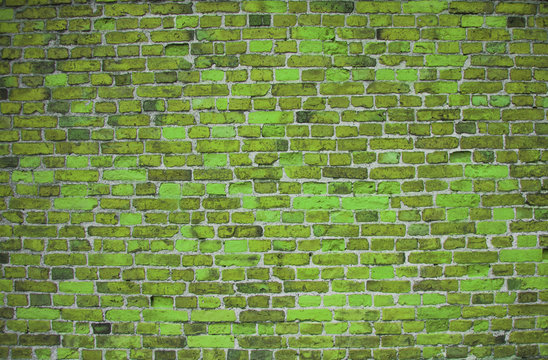 Green brick wall (background, wallpaper, bricks)