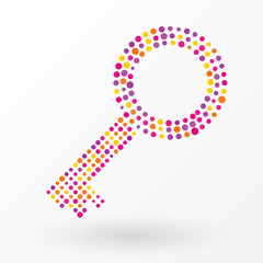 Key composed of colored dots