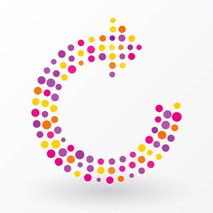 refresh symbol composed of colorful dots