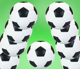 Soccer frame on green background.
