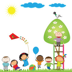 Naklejka premium Happy kids