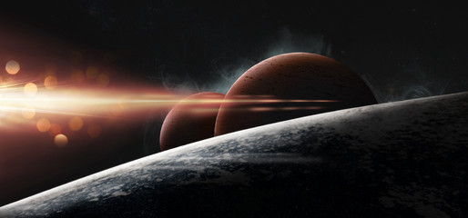Planets on a starry background © Kanea