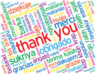Fototapeta premium THANK YOU Card (gratitude appreciation thanks message tag cloud)