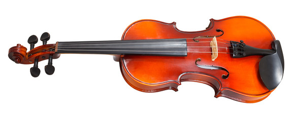 traditional wooden violin isolated on white © vvoe