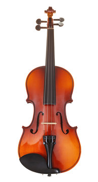 classical wooden violin isolated on white