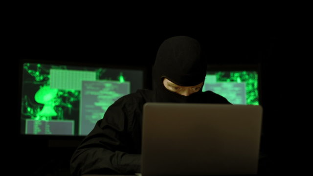 Dark Hacker with mask breaking code (HD)
