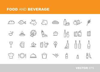Food and beverage icons