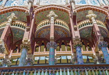 Fototapeta na wymiar Exterior of Palau de la Musica in Barcelona