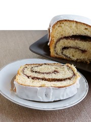 iced jam-roll cake