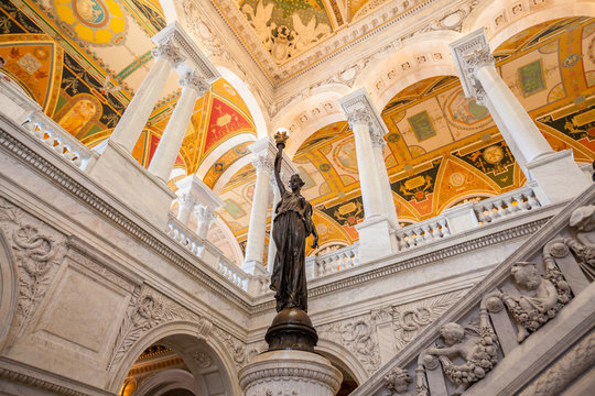 Library Of Congress, Interior Of The Building, DC