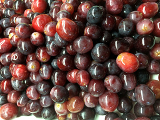 Red grapes at buffet