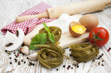 Raw homemade pasta