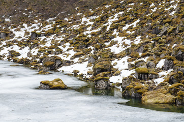 Lac Botnstjorn près de Asbyrgi en Islande