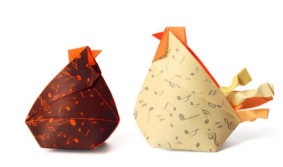 Origami paper hen