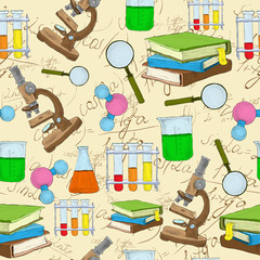 Science sketch seamless background