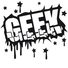 Geek Zerbrochenes Graffiti Design