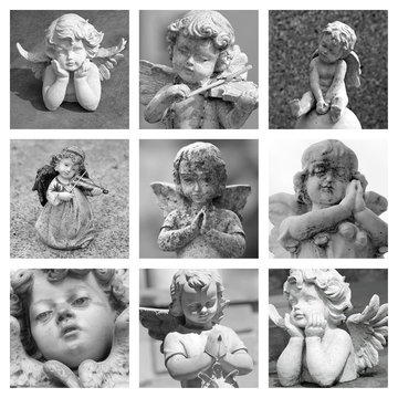 angelic figurines collage