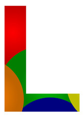 renkli l harfi tasarfımı