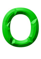yeşil o harf tasarımı