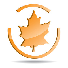 sign with a picture of a maple leaf