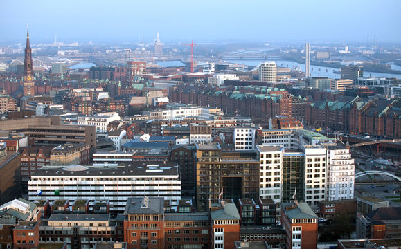 Hamburg top panoramic view