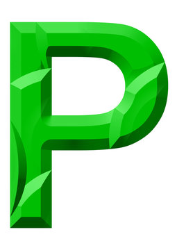 yeşil p harf tasarımı