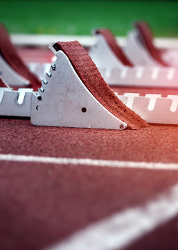 Startblock Leichtathletik Nahaufnahme Detail &ndash; Starting Blocks