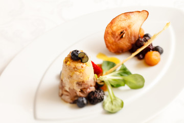 terrine with berry sauce
