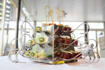 appetizers  on party spoons