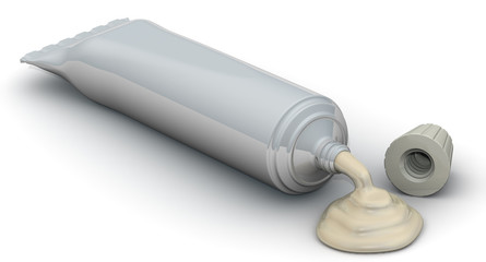 Открытый тюбик с кремом