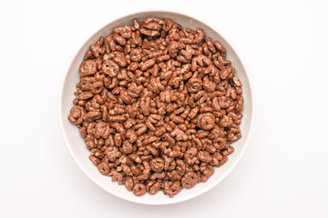 White Bowl Of Chocolate Alphabet Letters Corn Flakes