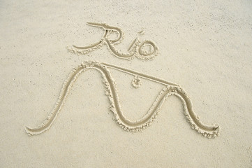 Rio de Janeiro Brazil Message Sand Beach