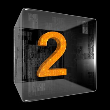 Orange two in a transparent design box