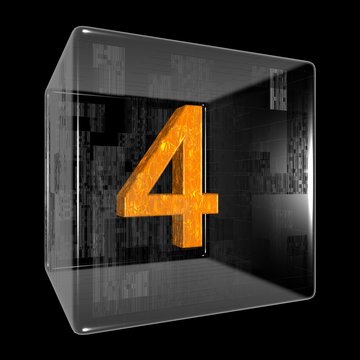Orange four in a transparent design box