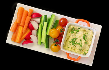 Hummus and raw vegetables